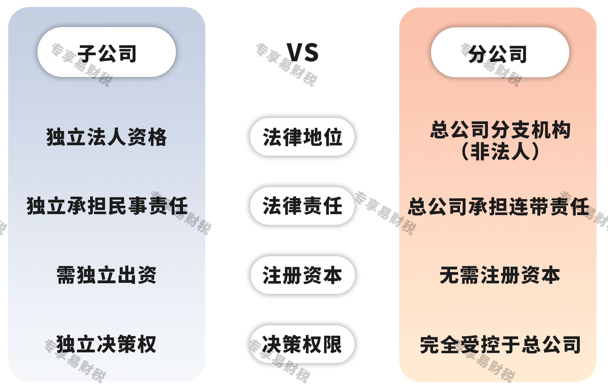 子公司与分公司比较